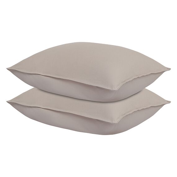 Набор наволочек изо льна и хлопка серо-бежевого цвета из коллекции Essential, 50х70 см, Tkano