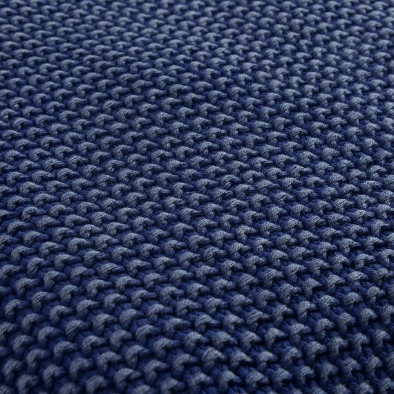 Плед из стираного хлопка темно-синего цвета из коллекции Essential, 130х180 см, изображение 7