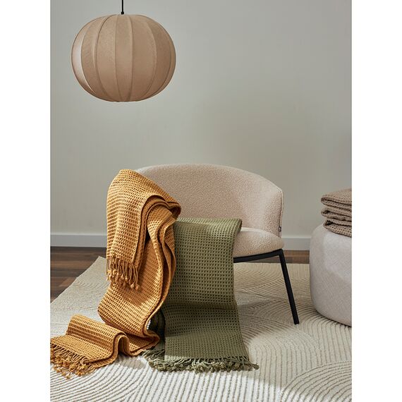 Плед из шерсти травянисто-зеленого цвета из коллекции Essential, 130х180 см, Tkano, изображение 3