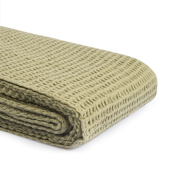 Плед из шерсти травянисто-зеленого цвета из коллекции Essential, 130х180 см, Tkano, изображение 9