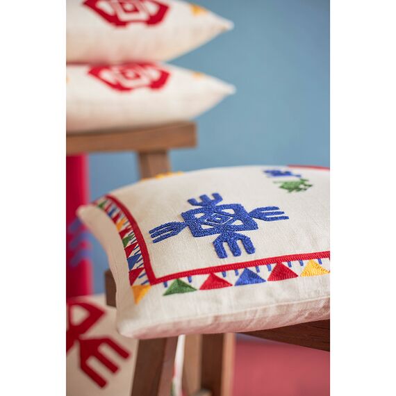 Подушка декоративная по мотивам чувашских орнаментов из коллекции Cultural Heritage, 45х45 см, Tkano, изображение 5