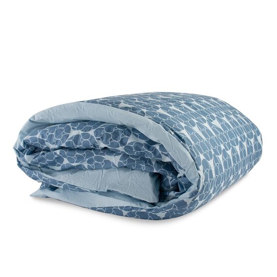 Пододеяльник двухсторонний из перкаля голубой с принтом Хвойное настроение Russian North, 200х200 см, Tkano