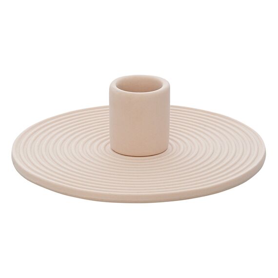 Подсвечник из каменной керамики бежевого цвета из коллекции Essential, Tkano