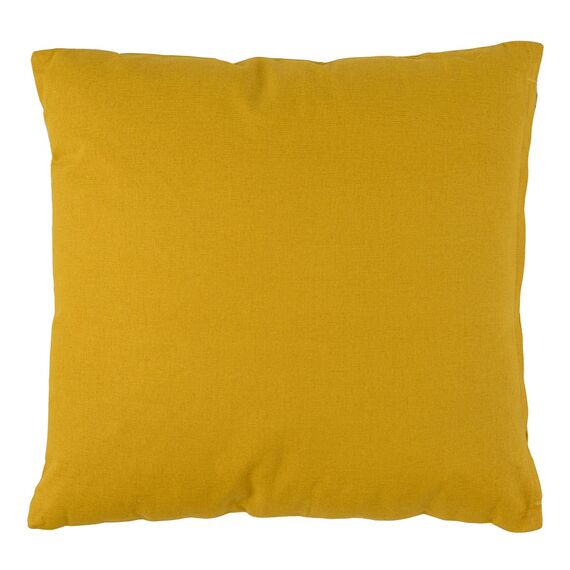 Подушка декоративная из хлопка горчичного цвета с авторским принтом из коллекции Freak Fruit, 45х45 см, изображение 4