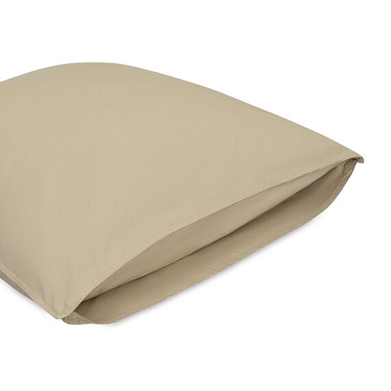 Набор наволочек из стираного перкаля бежево-серого цвета из коллекции Essential, 70х70 см, Tkano, изображение 10