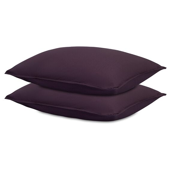 Набор наволочек из стираного перкаля сливового цвета из коллекции Essential, 50х70 см, Tkano