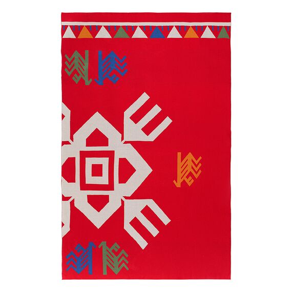 Плед из хлопка по мотивам чувашских орнаментов из коллекции Cultural Heritage, 130х180 см, Tkano, изображение 2