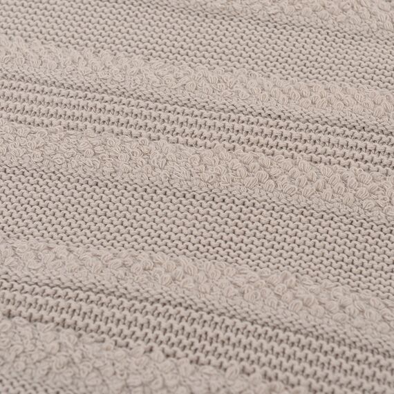 Плед из хлопка с буклированной вязкой светло-серого цвета из коллекции Essential, 130х170 см, изображение 5