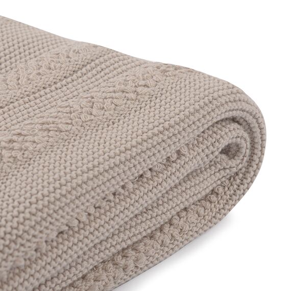 Плед из хлопка с буклированной вязкой светло-серого цвета из коллекции Essential, 130х170 см, изображение 4