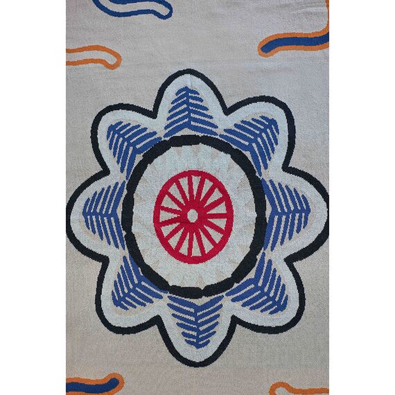 Плед из хлопка по мотивам эвенских орнаментов из коллекции Cultural Heritage, 130х180 см, Tkano, изображение 7