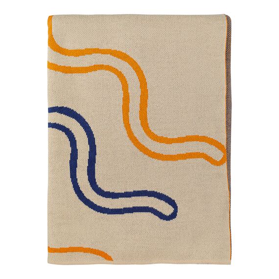 Плед из хлопка по мотивам эвенских орнаментов из коллекции Cultural Heritage, 130х180 см, Tkano