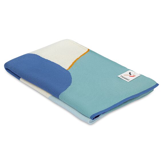 Плед из хлопка с авторским принтом синего цвета из коллекции Freak Fruit, 130х180 см, Tkano, изображение 9