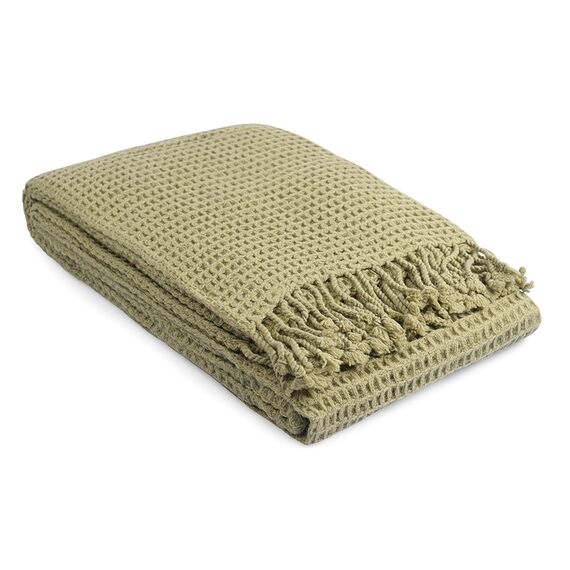 Плед из шерсти травянисто-зеленого цвета из коллекции Essential, 130х180 см, Tkano, изображение 7