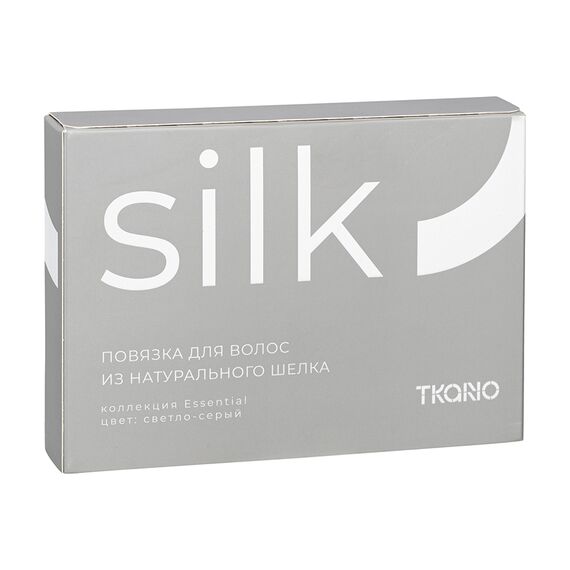 Повязка для волос из натурального шелка светло-серого цвета из коллекции Essential, Tkano, изображение 5