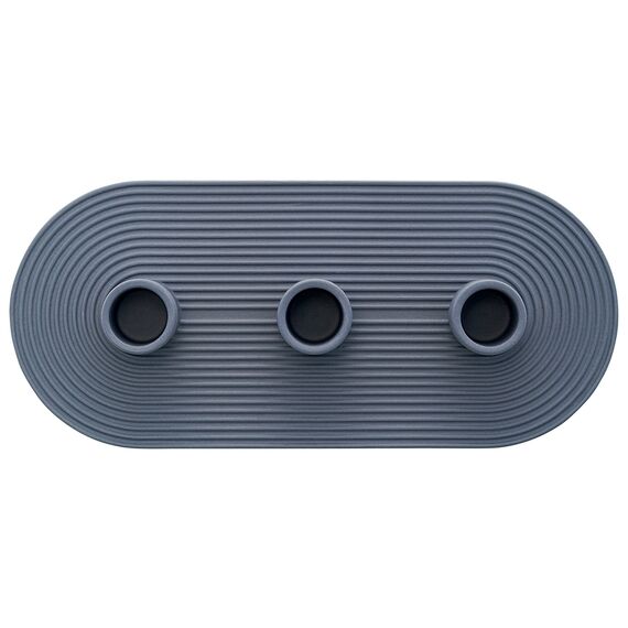 Подсвечник для 3 свечей из каменной керамики темно-синего цвета из коллекции Essential, Tkano, изображение 2