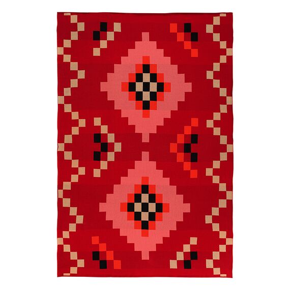 Плед из хлопка по мотивам башкирских орнаментов из коллекции Cultural Heritage, 130х180 см, Tkano, изображение 2