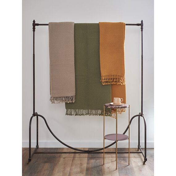 Плед из шерсти травянисто-зеленого цвета из коллекции Essential, 130х180 см, Tkano, изображение 5