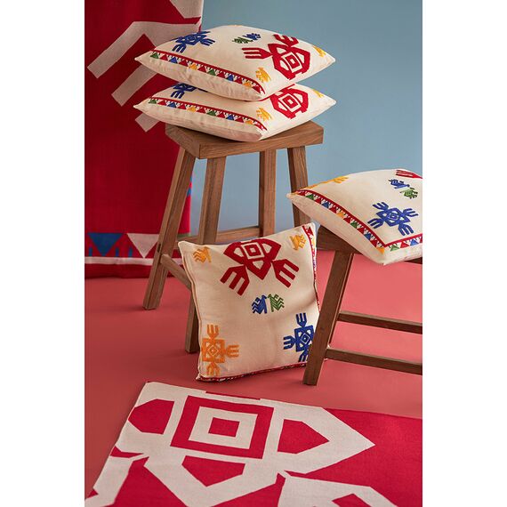 Подушка декоративная по мотивам чувашских орнаментов из коллекции Cultural Heritage, 45х45 см, Tkano, изображение 2