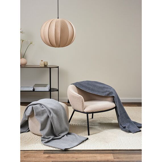 Плед из шерсти мериноса темно-синего цвета из коллекции Essential, 130х180 см, Tkano, изображение 3