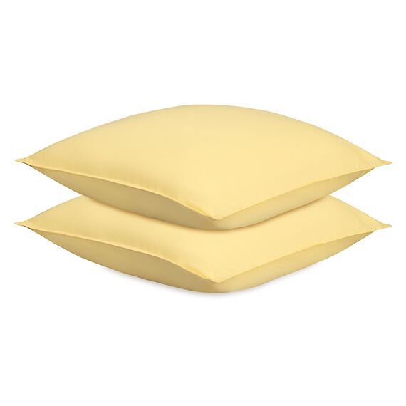 Набор наволочек из стираного перкаля светло-желтого цвета из коллекции Essential, 70х70 см, Tkano