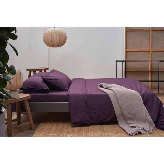 Набор наволочек из стираного перкаля сливового цвета из коллекции Essential, 70х70 см, Tkano, изображение 4