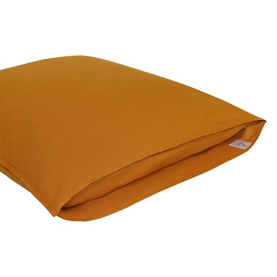 Набор наволочек изо льна и хлопка цвета карри из коллекции Essential, 70х70 см, Tkano, изображение 4