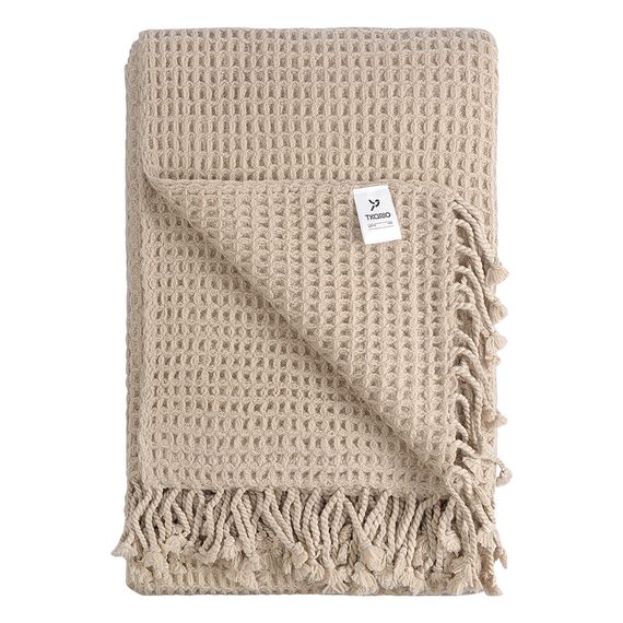 Плед из шерсти бежево-серого цвета из коллекции Essential, 130х180 см, Tkano, изображение 14