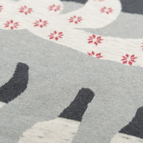 Плед из хлопка с новогодним рисунком Polar bear из коллекции New Year Essential, 130х180 см, изображение 8