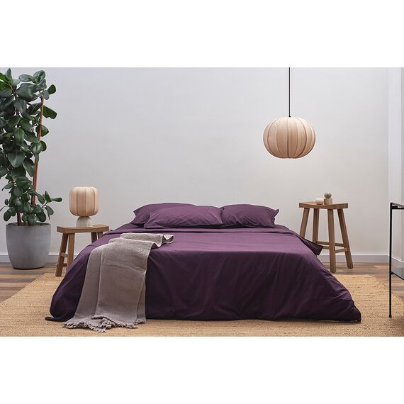 Набор наволочек из стираного перкаля сливового цвета из коллекции Essential, 70х70 см, Tkano, изображение 2