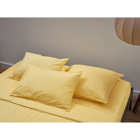 Набор наволочек из стираного перкаля светло-желтого цвета из коллекции Essential, 70х70 см, Tkano, изображение 5