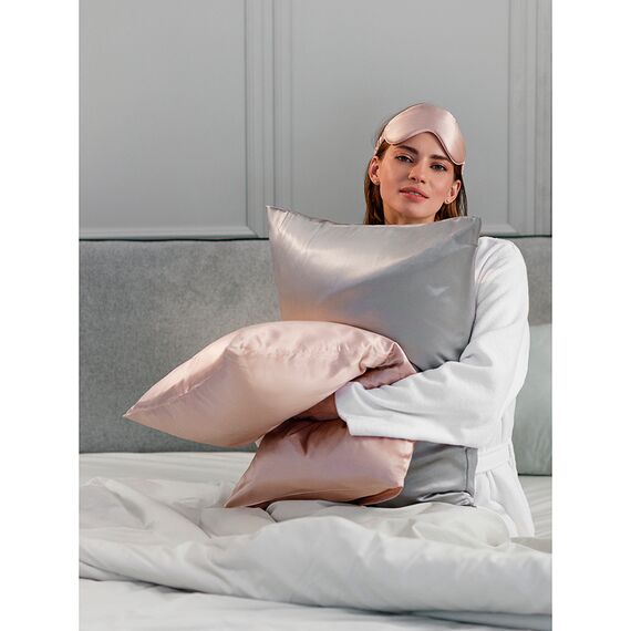 Наволочка из натурального шелка цвета пыльной розы из коллекции Essential, 50х70 см, Tkano, изображение 10