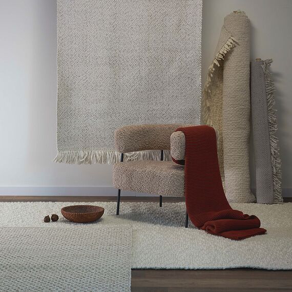 Плед из хлопка жемчужной вязки терракотового цвета из коллекции Essential, 130х180 см, Tkano, изображение 2