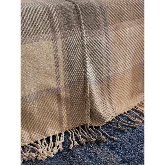 Покрывало из хлопка Warm traditions бежево-серого цвета из коллекции Essential, 180х250 см, Tkano, изображение 6