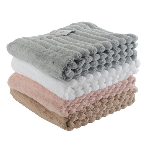 Полотенце банное Waves бежевого цвета из коллекции Essential, 70х140 см, изображение 6