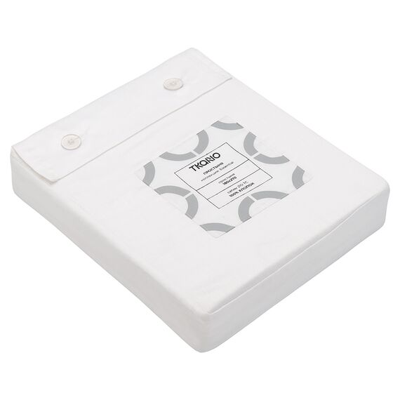 Простыня из сатина белого цвета из коллекции Essential, 180х270 см, изображение 3