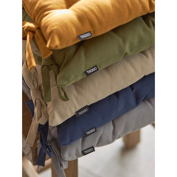 Подушка на стул из хлопка бежевого цвета из коллекции Essential, 40х40 см, Tkano, изображение 6