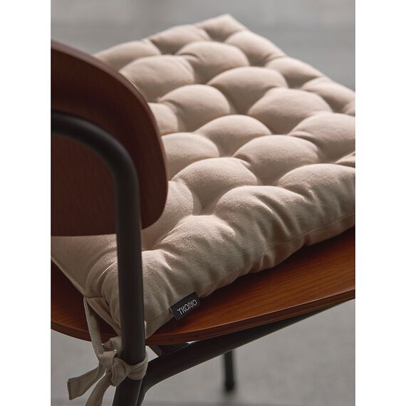 Подушка на стул из хлопка бежевого цвета из коллекции Essential, 40х40 см, Tkano, изображение 9