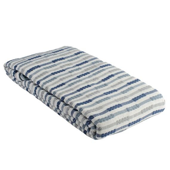 Покрывало из хлопка в полоску из коллекции Ethnic, 180х250 см, изображение 4