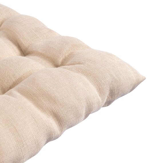 Подушка на стул из стираного льна бежевого цвета из коллекции Essential, 40х40x4 см, Tkano, изображение 3