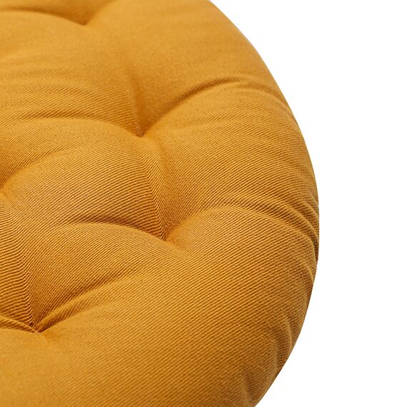 Подушка на стул круглая из хлопка цвета карри из коллекции Essential, 35 см, Tkano, изображение 10