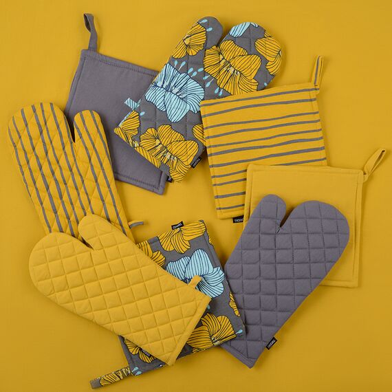 Прихватка-варежка из хлопка серого цвета из коллекции Essential, 33х17,5 см, изображение 3