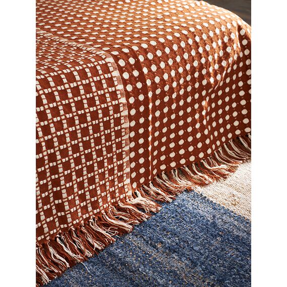 Покрывало из хлопка Polka dots карамельного цвета из коллекции Essential, 230х250 см, Tkano, изображение 6