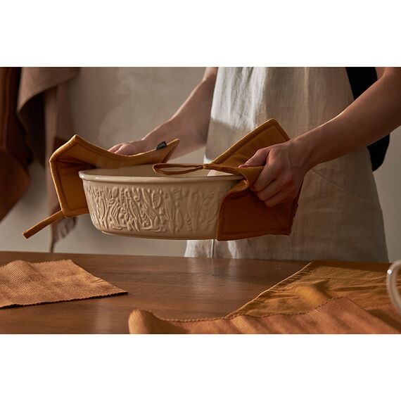 Прихватка из хлопка цвета карри из коллекции Essential, 22х22 см, Tkano, изображение 2