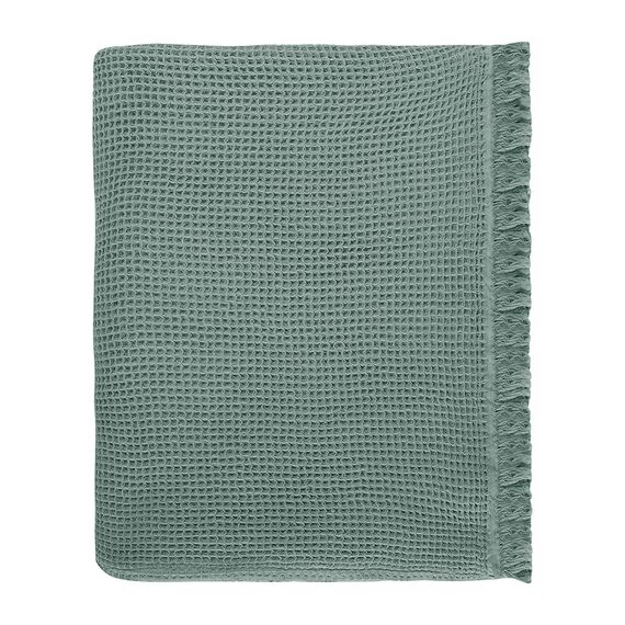 Покрывало вафельное из хлопка цвета шалфея из коллекции Essential, 180х250 см, Tkano, изображение 10