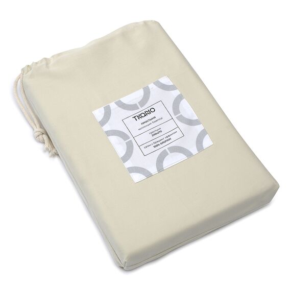 Простыня из сатина серо-бежевого цвета с брашинг-эффектом из коллекции Essential, 240х270 см, Tkano, изображение 9