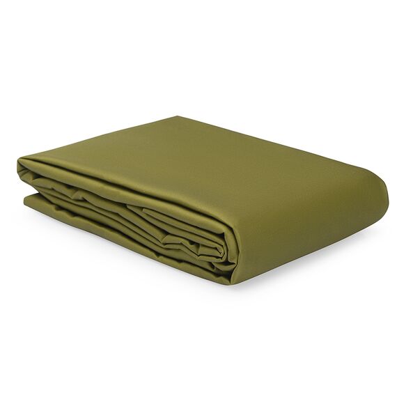 Простыня из премиального сатина оливкового цвета из коллекции Essential, 180х270 см, Tkano