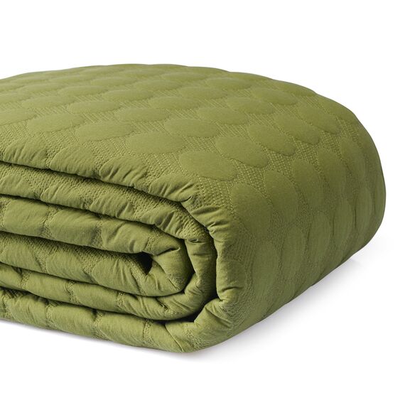 Покрывало стеганое Solid dots оливкового цвета из коллекции Essential, 230х250 см, Tkano, изображение 12