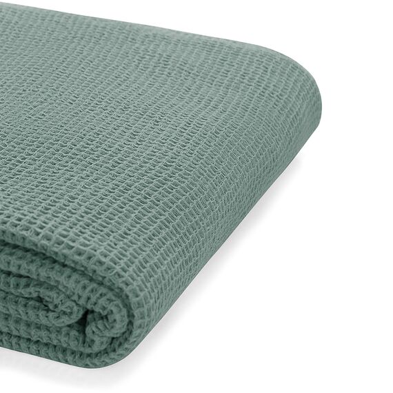 Покрывало вафельное из хлопка цвета шалфея из коллекции Essential, 180х250 см, Tkano, изображение 12