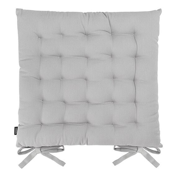 Подушка на стул из хлопка серого цвета из коллекции Essential, 40х40 см, Tkano