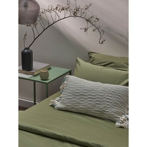 Простыня из сатина цвета шалфея с брашинг-эффектом из коллекции Essential, 240х270 см, Tkano, изображение 3